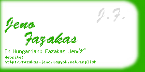 jeno fazakas business card